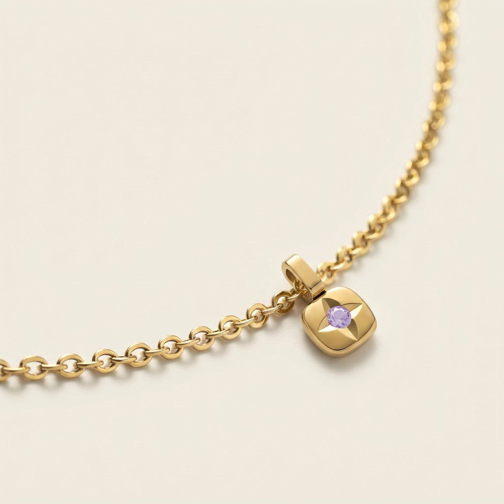 Birthstone June Collier Or
