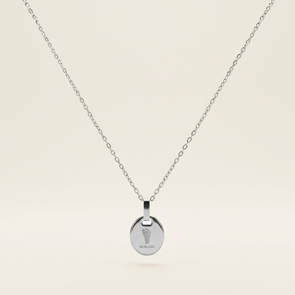 Oval Necklace Silver