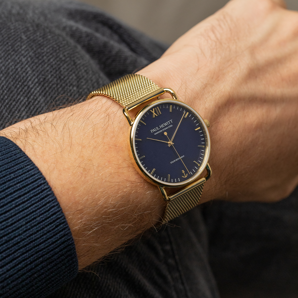 Sailor 39 mm Uhr Gold Blau