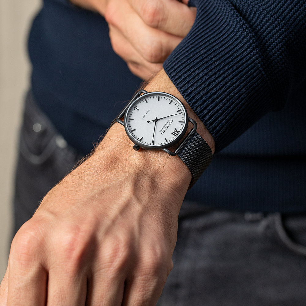 Sailor 39 mm Uhr Schwarz Weiß