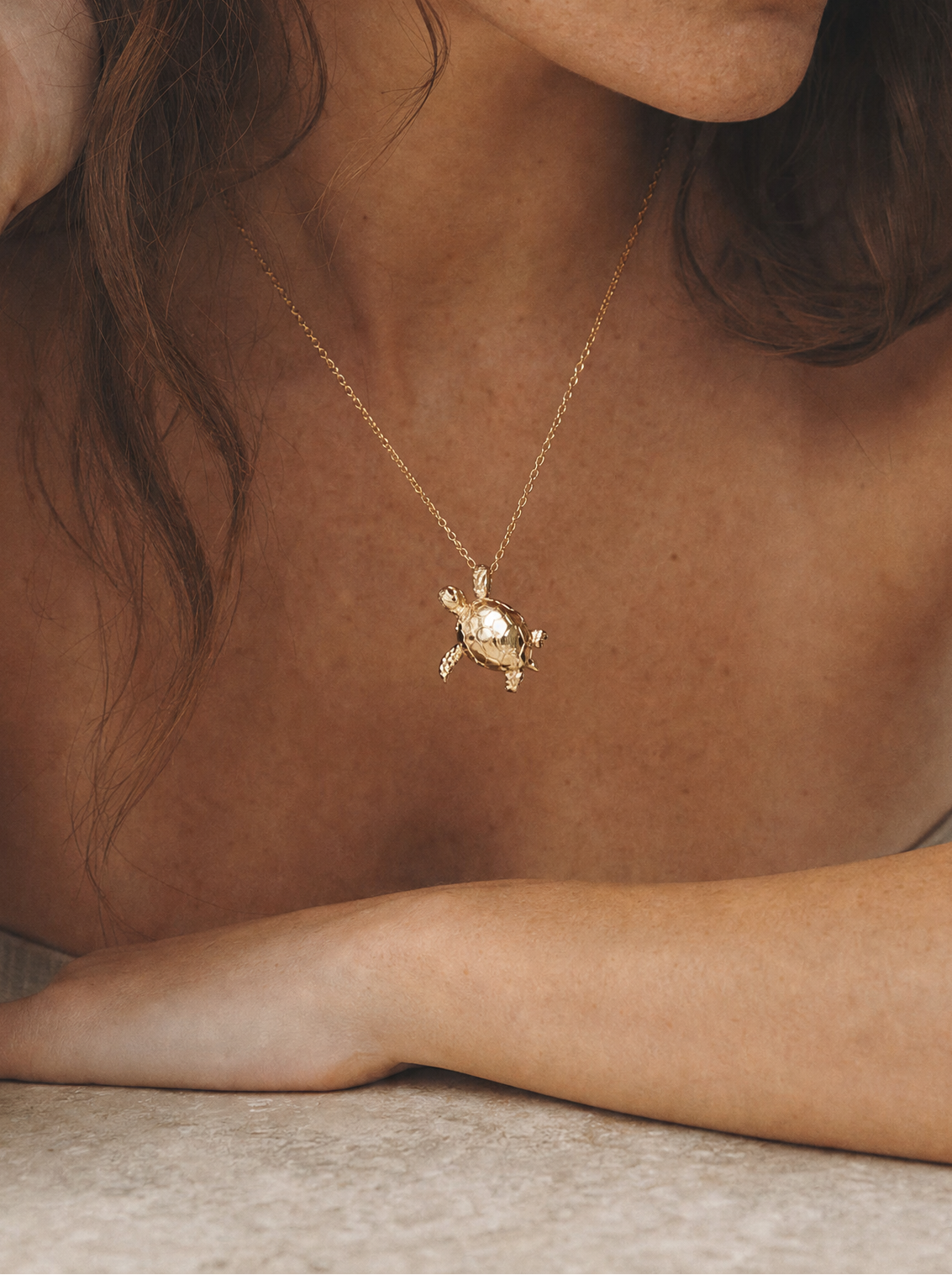 Turtle Big Halskette Gold