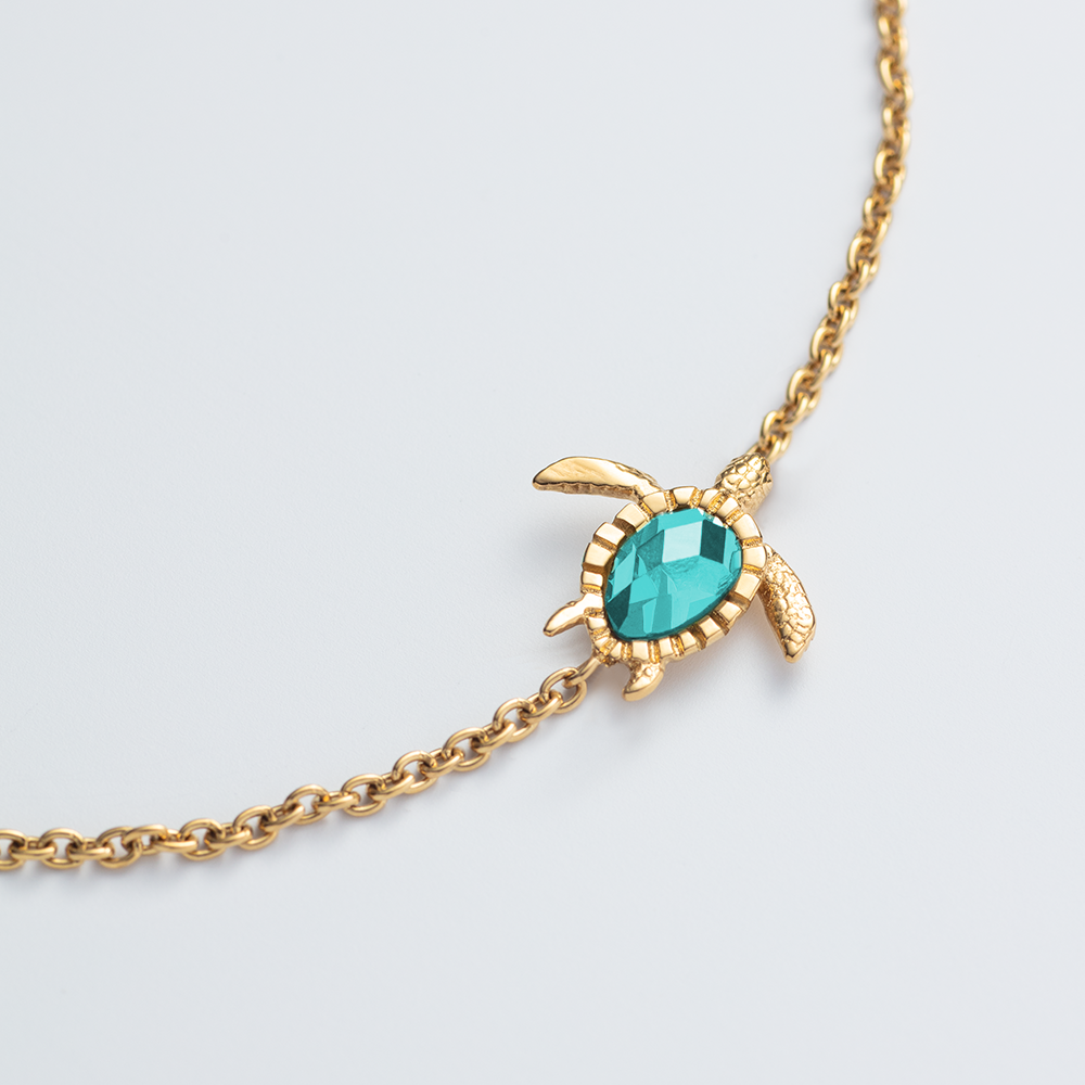 Turtle Mono Bracelet Cyan Or