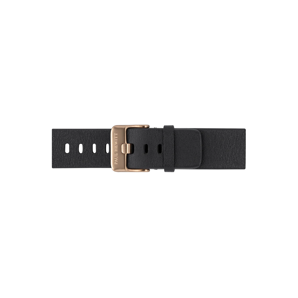 Bracelet de montre cuir bronze noir pur 20 mm