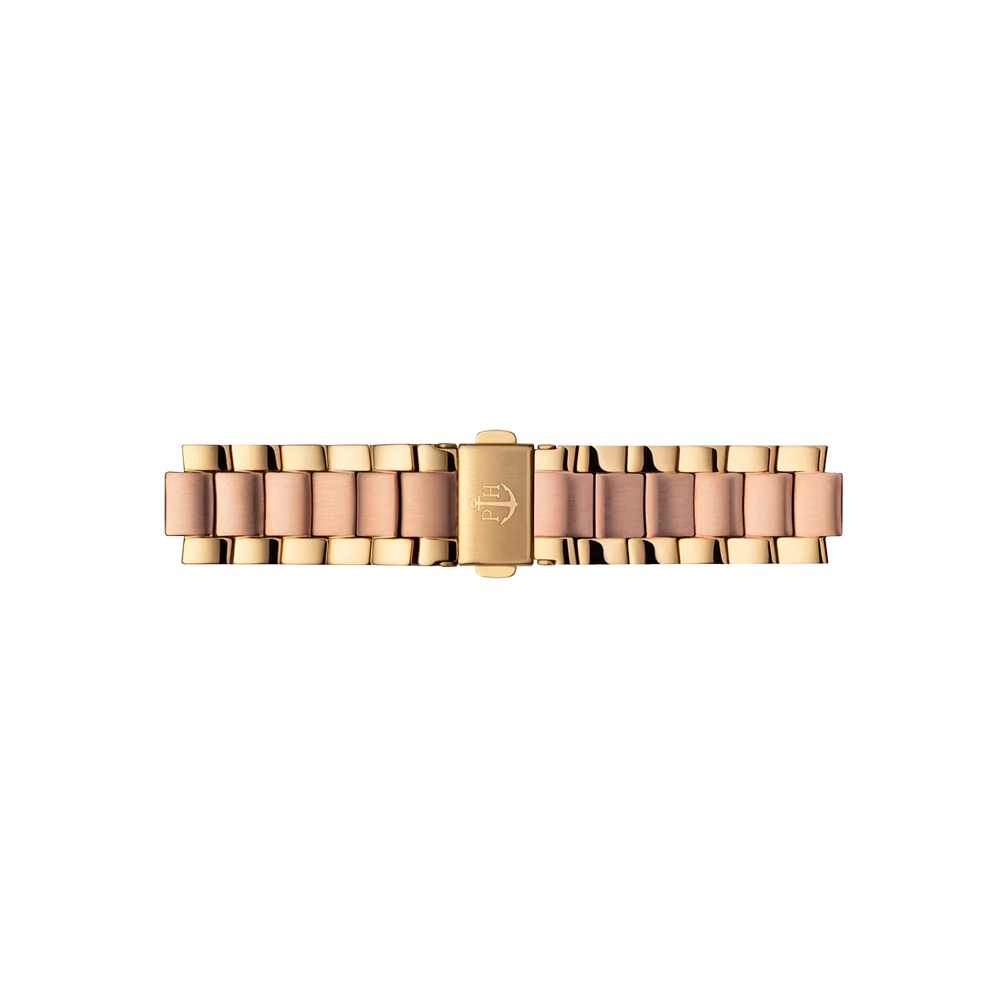 Metall Uhrenarmband Bicolor Roségold Gold 16 mm