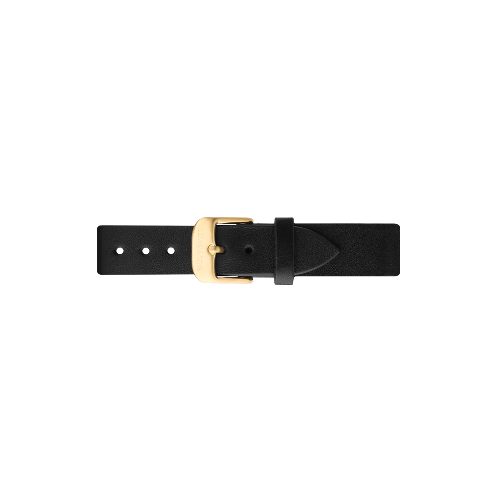 Uhrenarmband Leder Gold Schwarz 16 mm