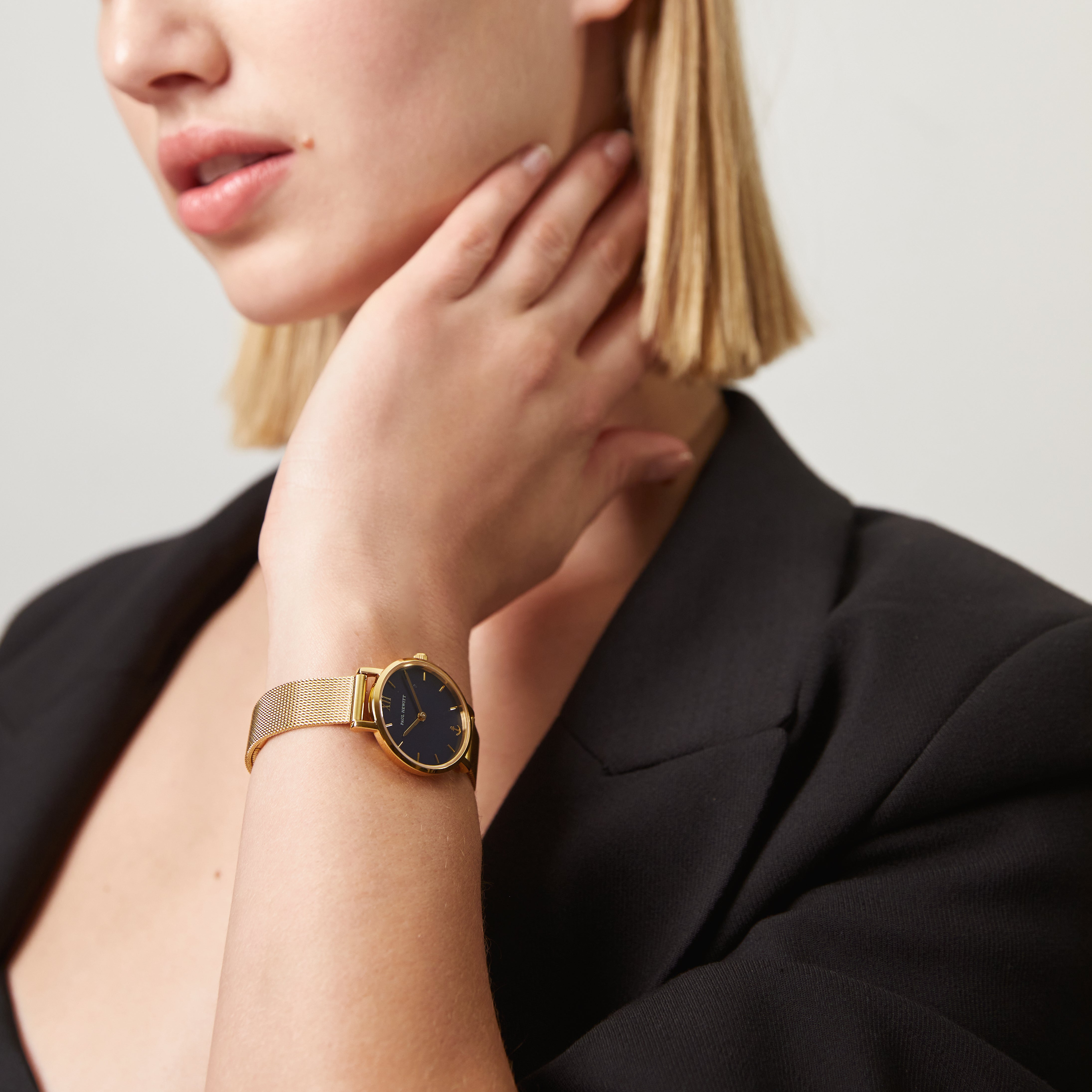 Uhr Modest Blue Lagoon Gold Mesh