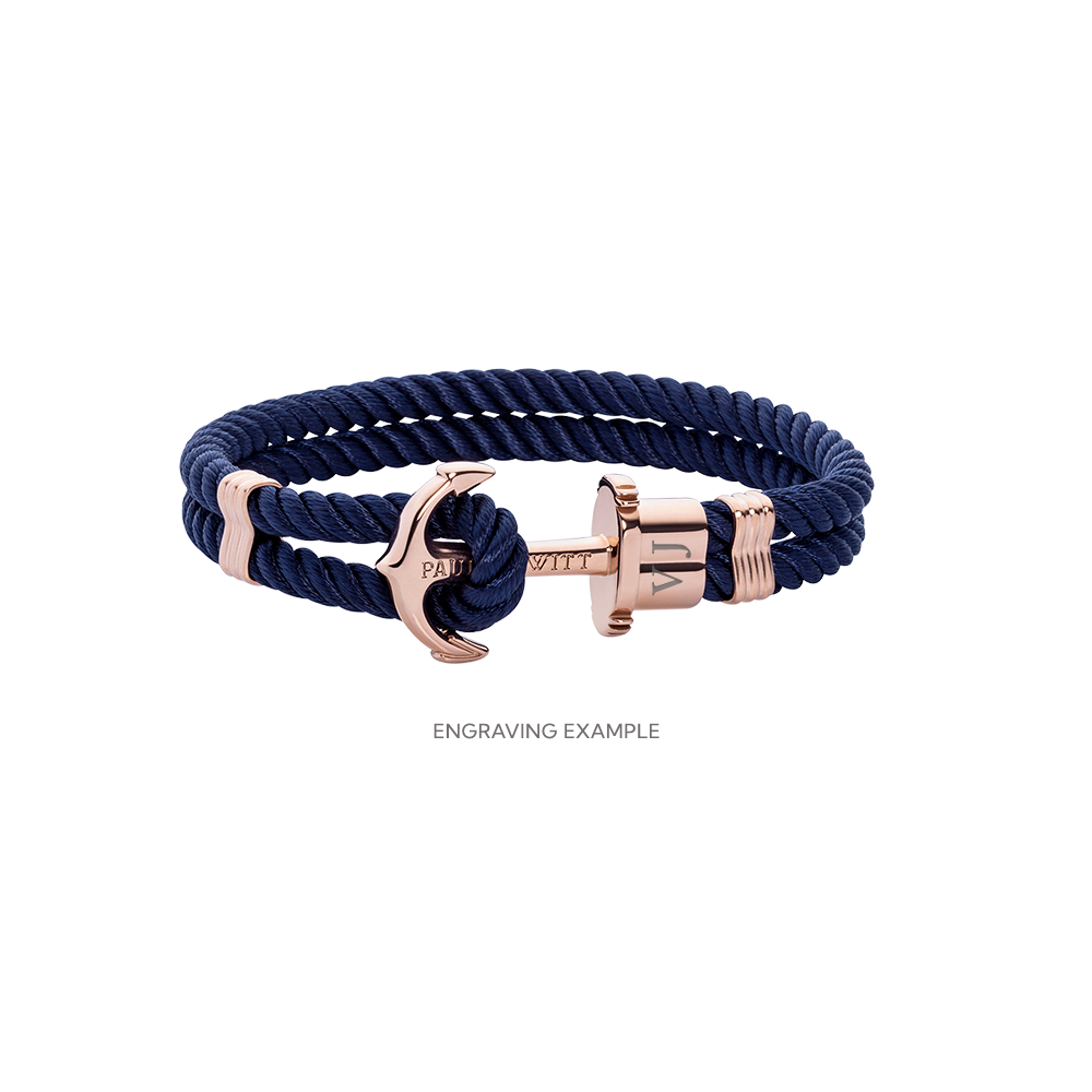 PHREP Armband Roségold Marineblau