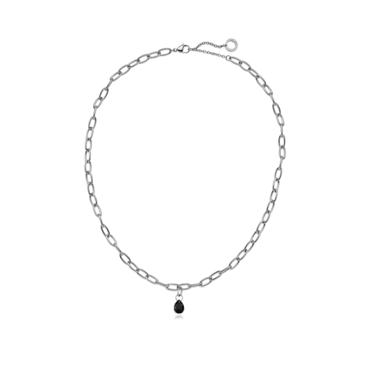 Anchor-Necklace-Black-Stone-Charm-Silver-MariniumNEW-SIZE