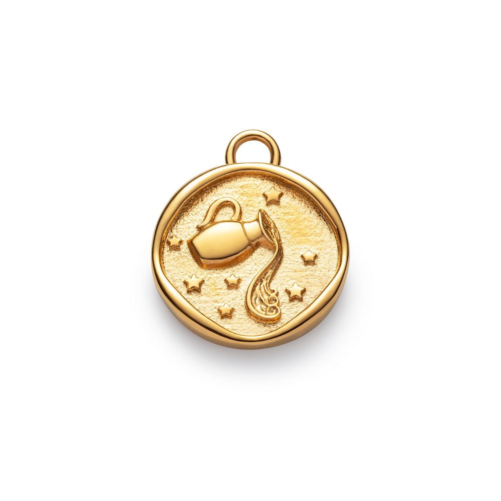 Aquarius Charm Gold