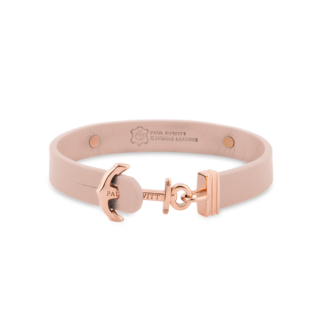 Ankerarmband Signum Roségold Leder Nude