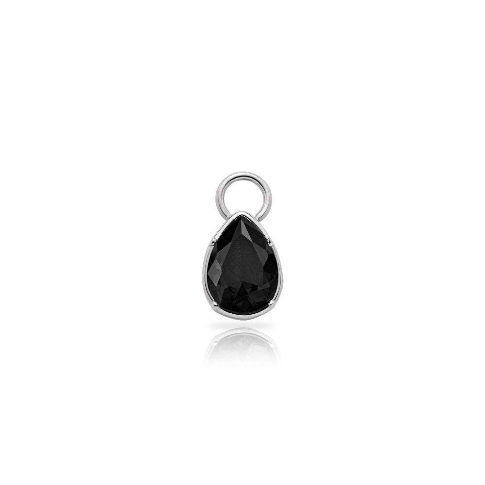 Black Stone Charm Silber