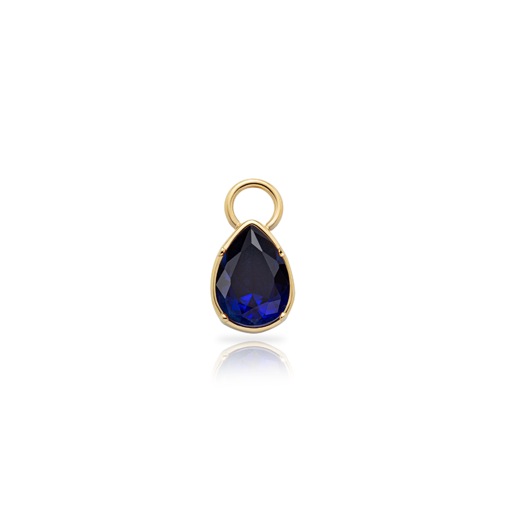 Blue Stone Charm Gold