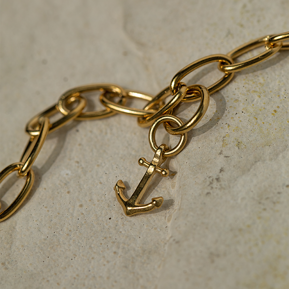 Delta Gamma Sorority Bracelet, Anchor Symbolizes Hope, Vintage Gold - Ruby  Lane