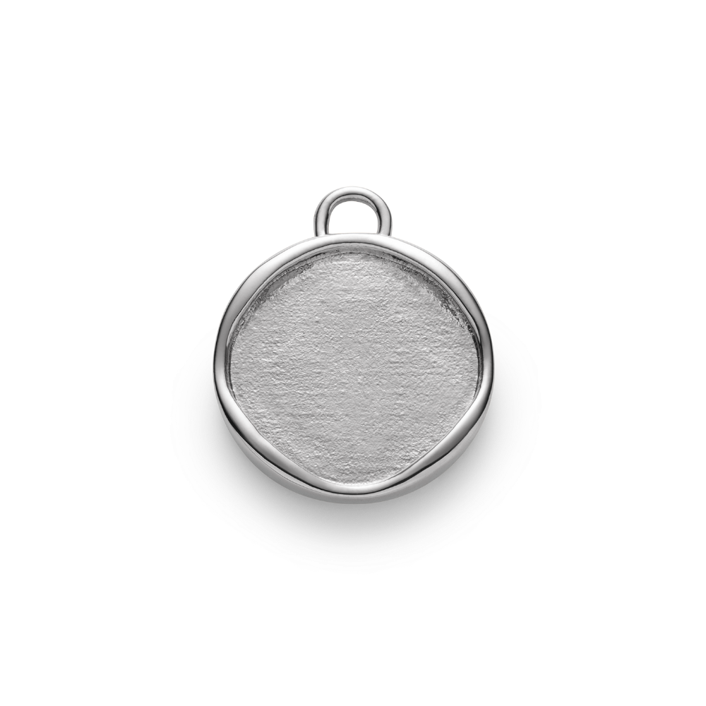 Set Engravable Coin Charm und Halskette Silber