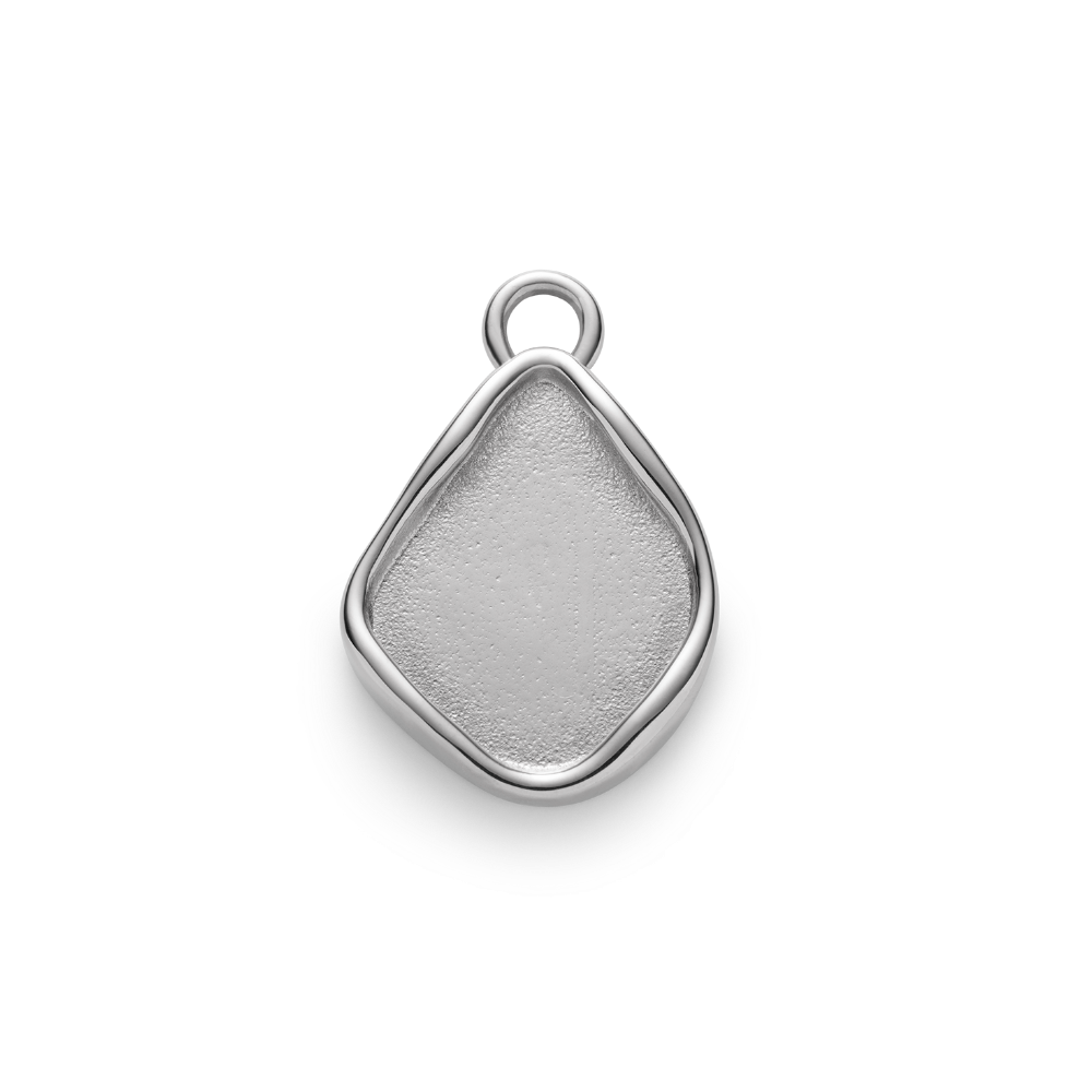 Engravable Drop Charm Silber