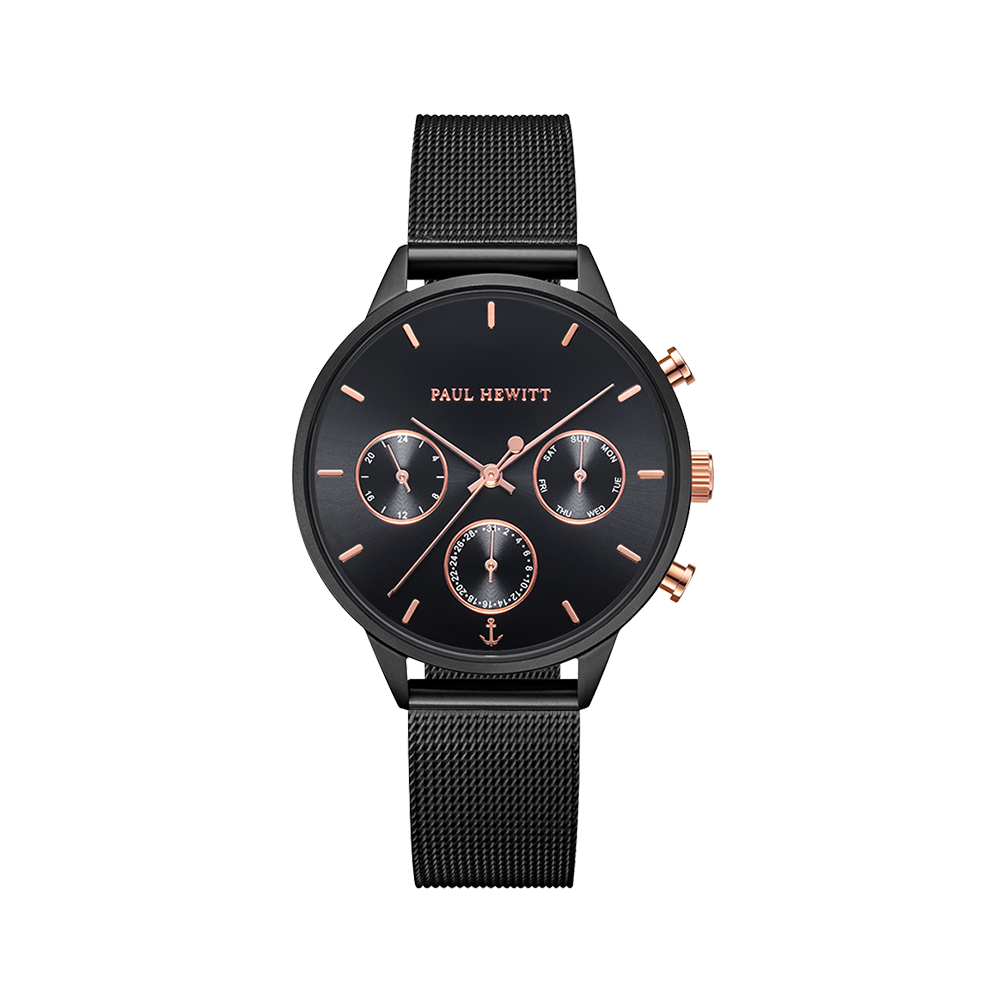 Uhr Everpulse Black Sunray Schwarz Mesh