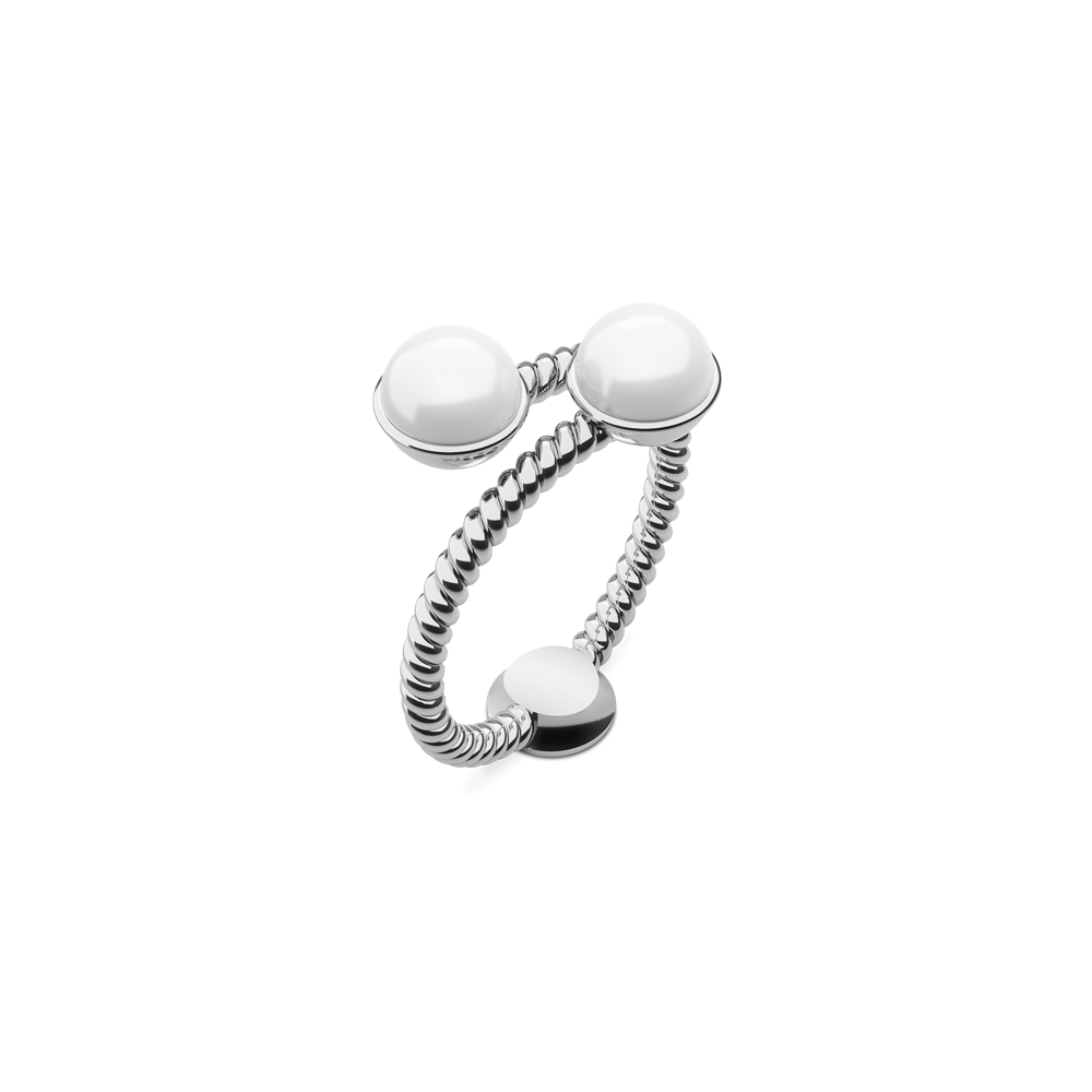 Ring Rope Pearl Silber