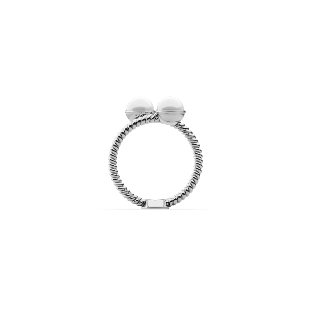 Ring Rope Pearl Silber
