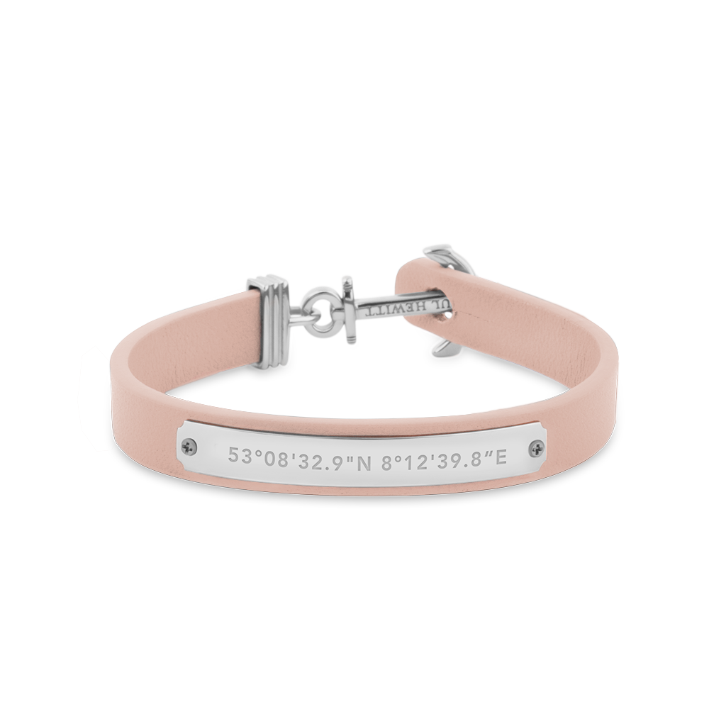 Ankerarmband Signum Silber Leder Nude