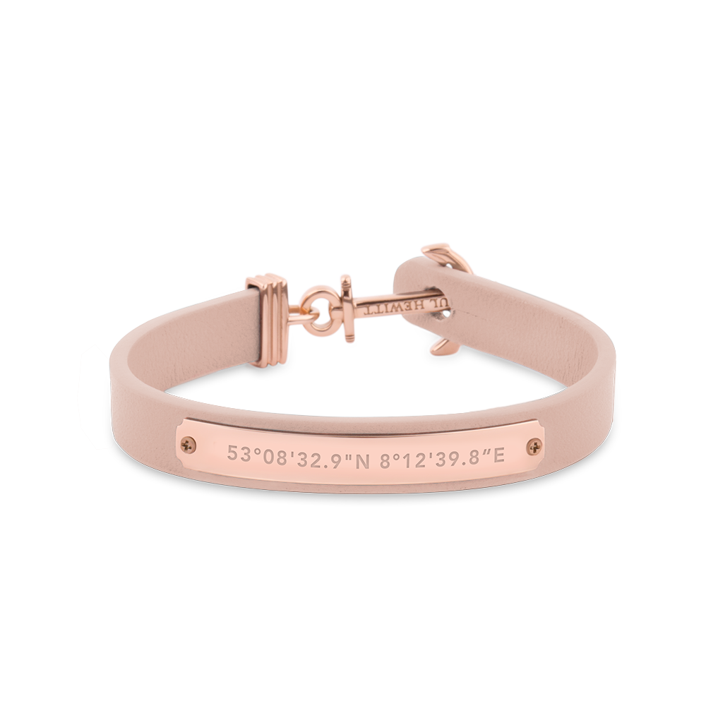 Ankerarmband Signum Roségold Leder Nude