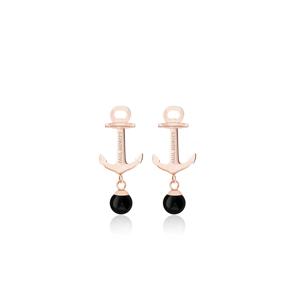 Ohrstecker Anchor Pearl Roségold Onyx