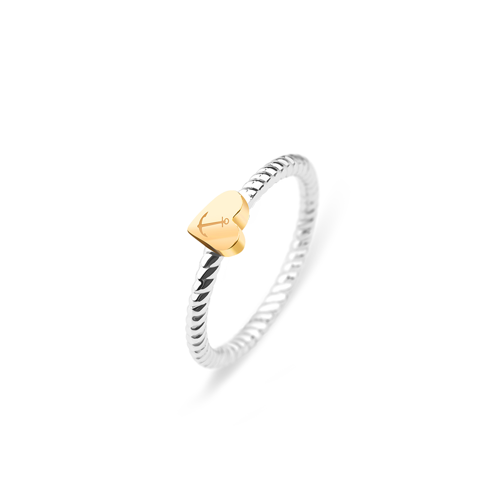 Ring Anchor Love Gold Silber