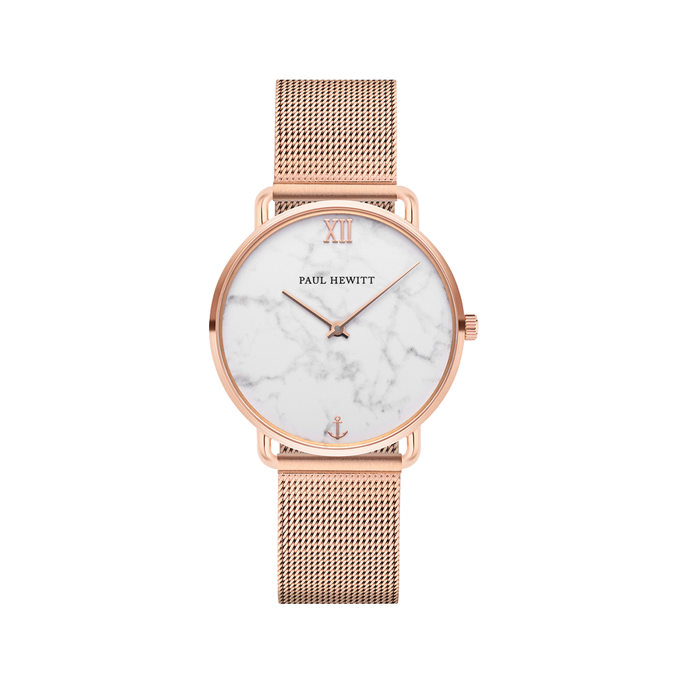 Uhr Miss Ocean Marble Roségold Mesh