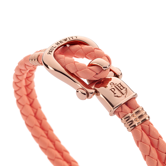 Armband Phinity Roségold Leder Apricot