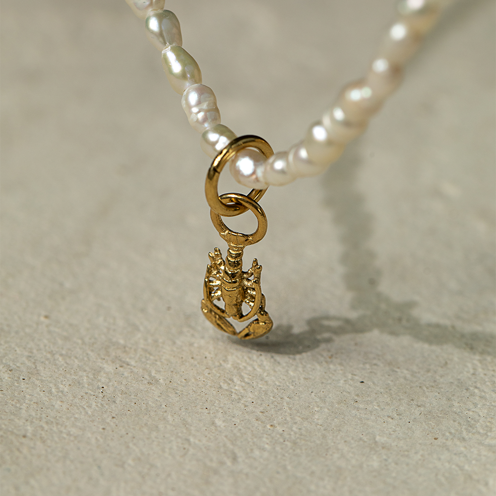 Set Lobster Charm und Halskette Gold
