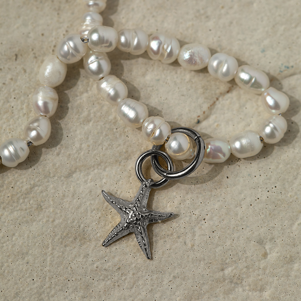 Set Starfish Charm und Armkette Silber