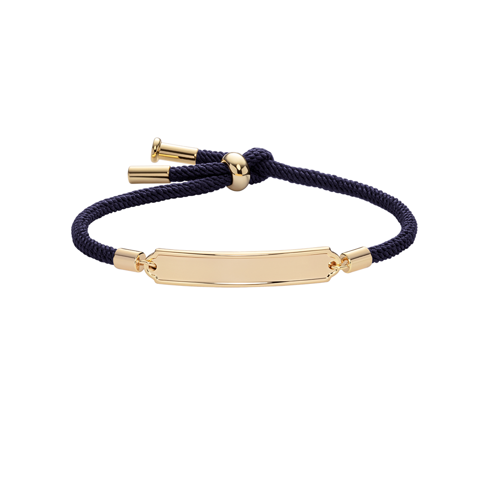 Vitamin Sea Gravur Armband Gold Marineblau