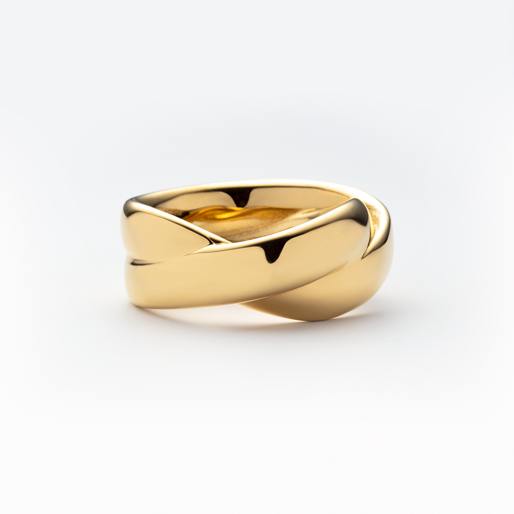 Waves Duo Ring Gold