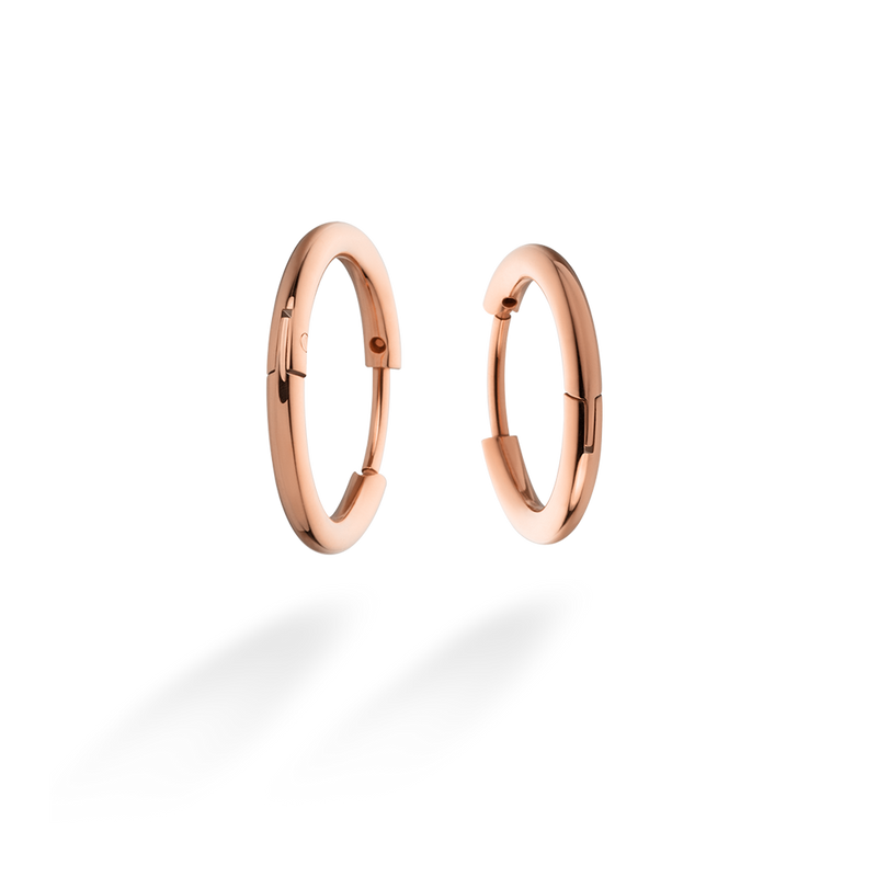 Huggie hoop sale earrings rose gold