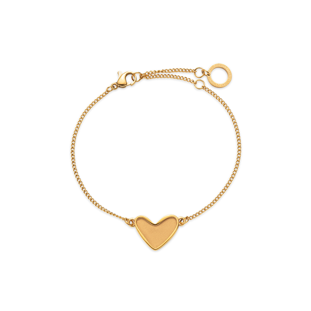 Engravable Heart Armkette Gold