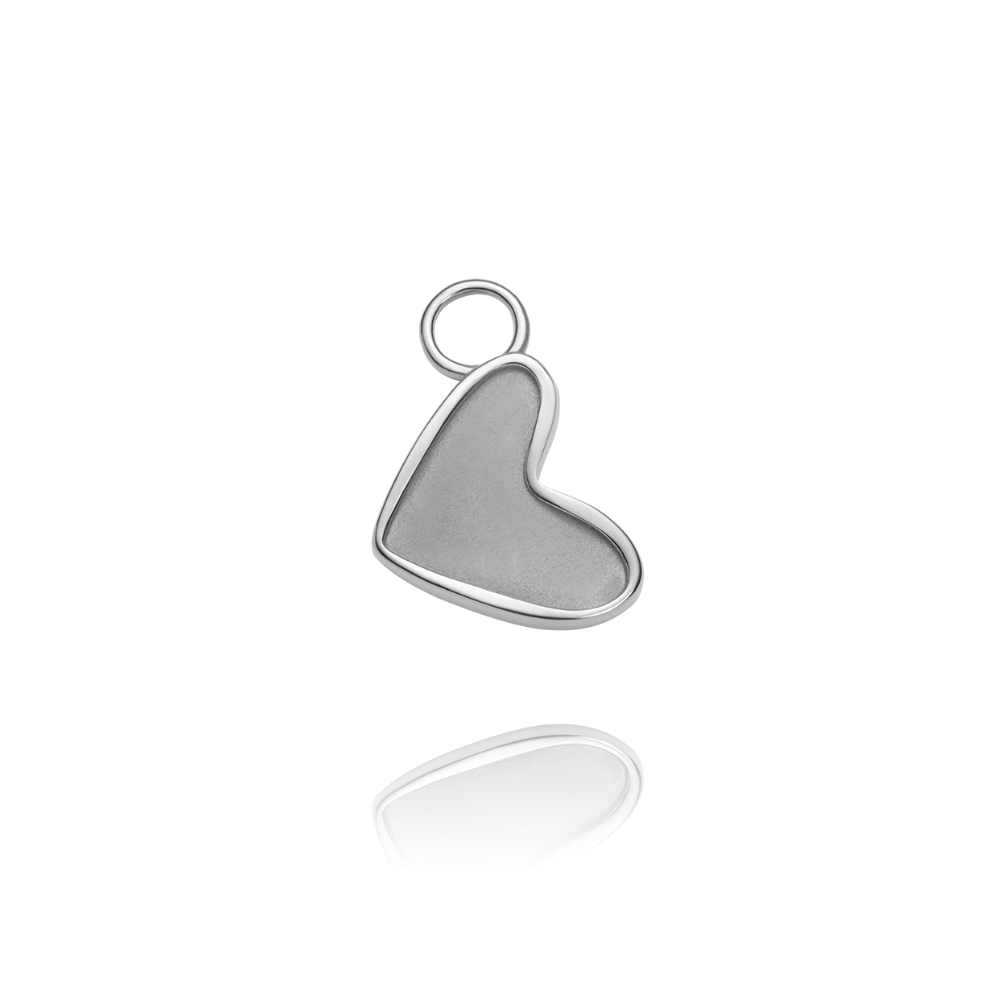 Engravable Heart Charm Silber