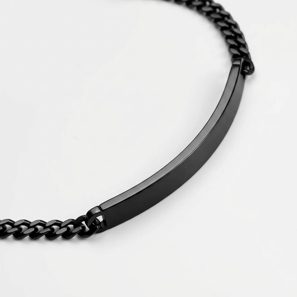 Men's Engravable ID Armkette Silber