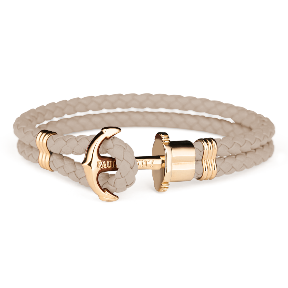 Ankerarmband Phrep Gold Leder Hazelnut