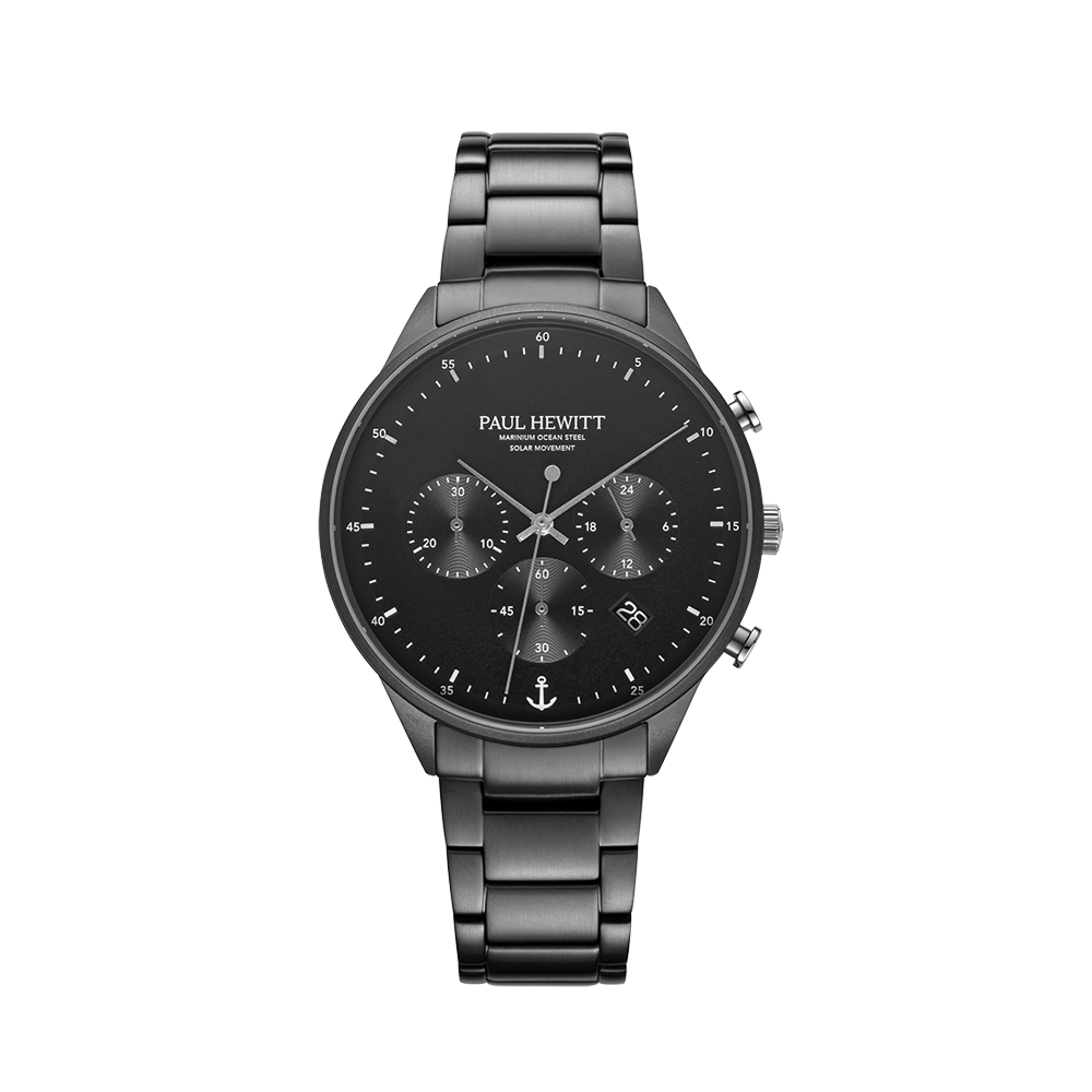 Chrono Uhr Gun Metal Schwarz