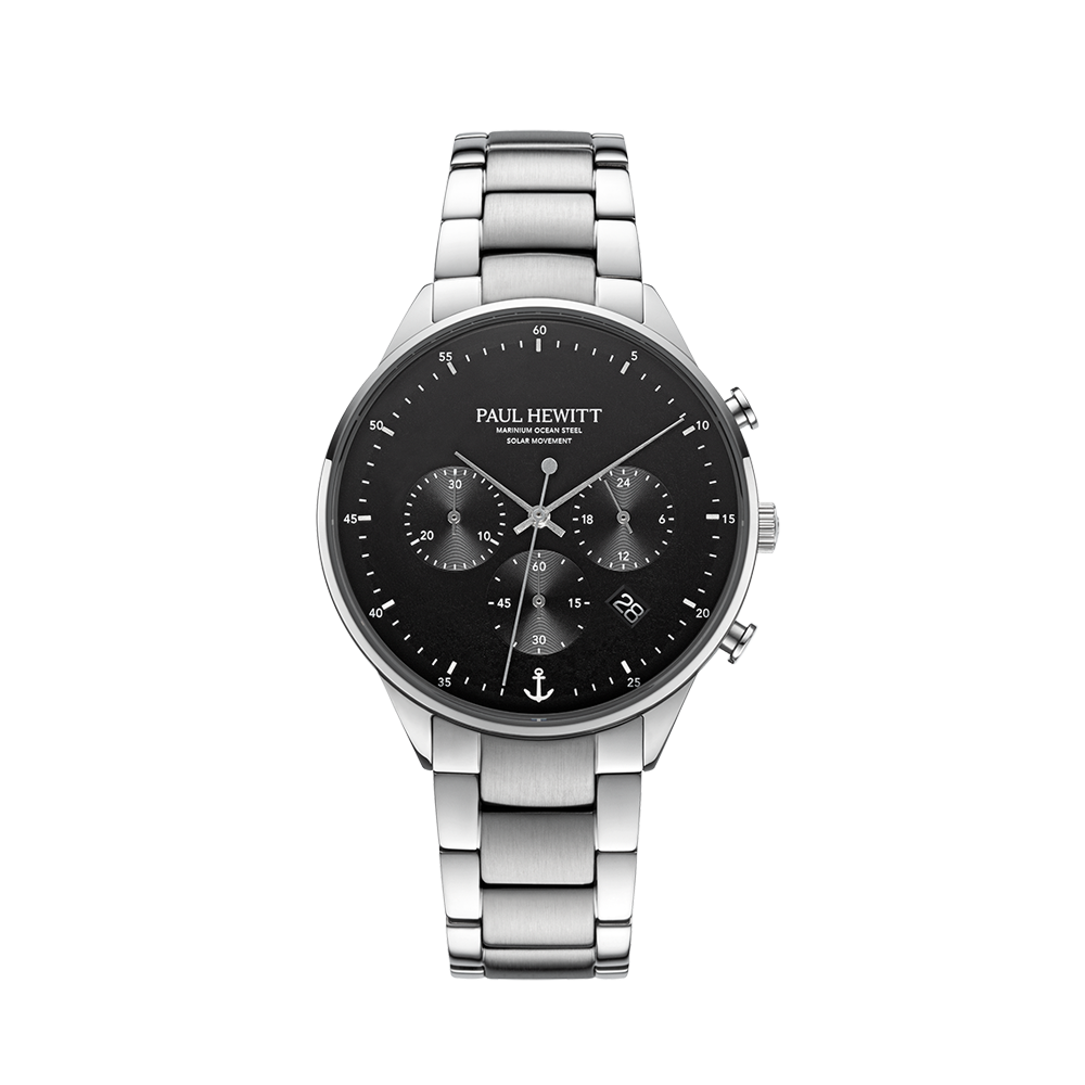 Chrono Uhr Silber Schwarz