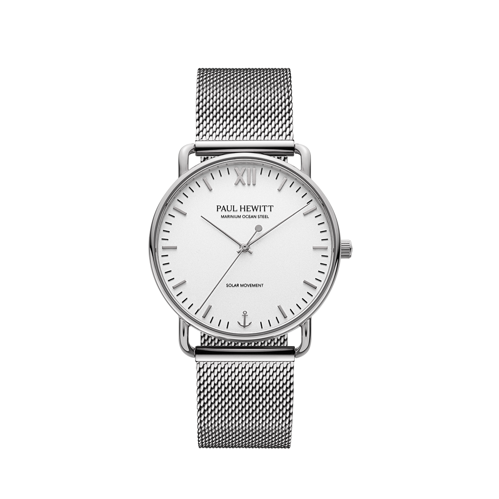 Sailor 39 mm Uhr Silber Weiß