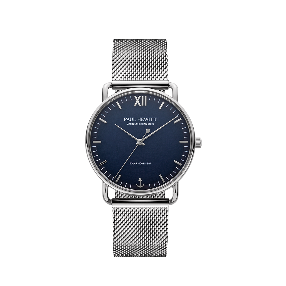 Sailor 39 mm Uhr Silber Blau