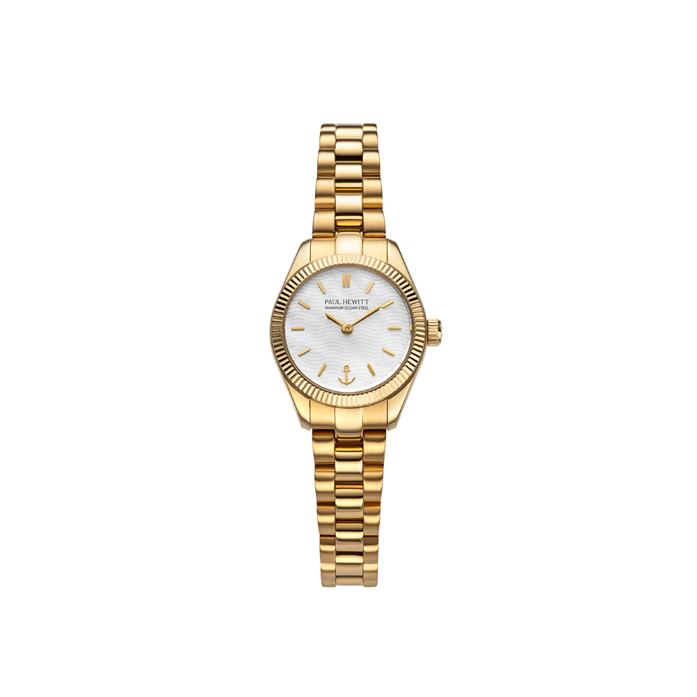 Petit Soleil Round Uhr Gold Weiß
