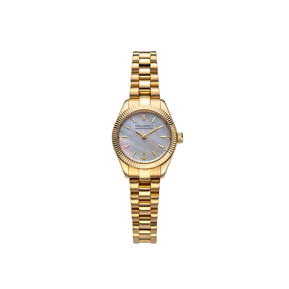 Petit Soleil Round Uhr Gold Pearl