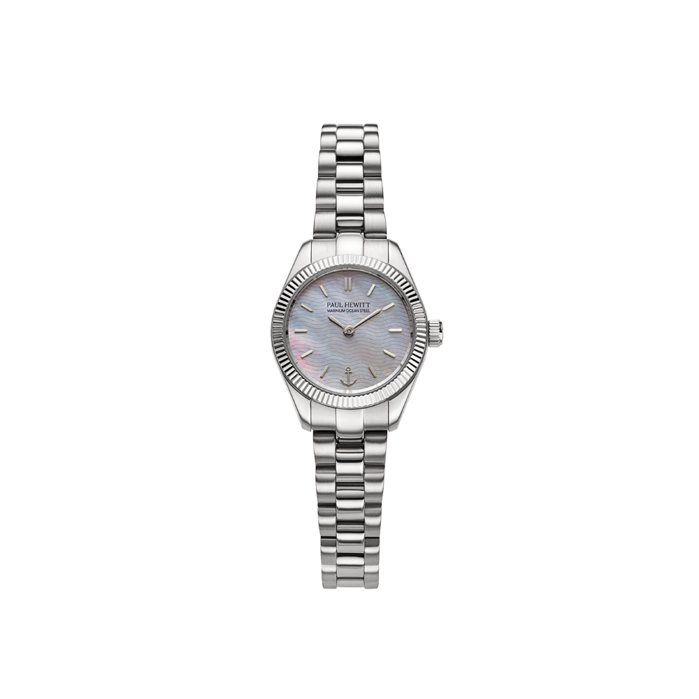 Petit Soleil Round Uhr Silber Pearl