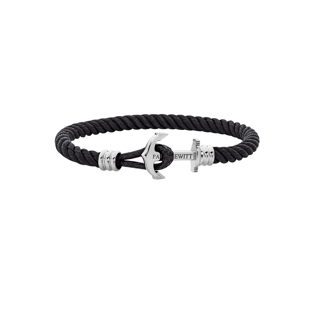 Ankerarmband Phrep Lite Silber Nylon Schwarz