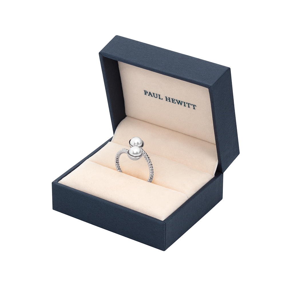 Ring Rope Pearl Silber