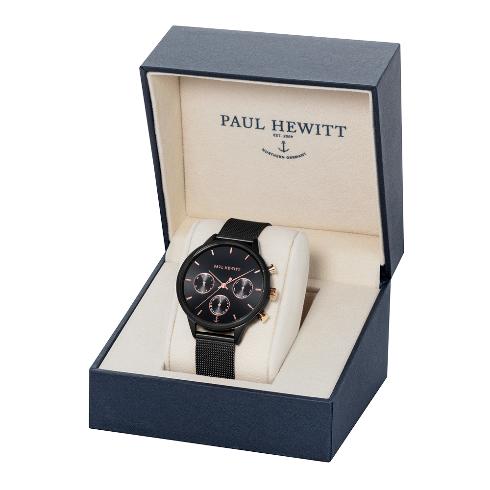 Uhr Everpulse Black Sunray Schwarz Mesh