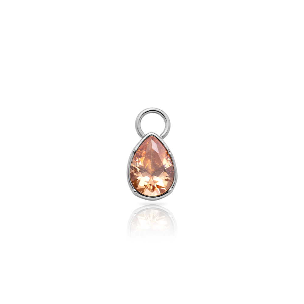 Peach Stone Charm Silber