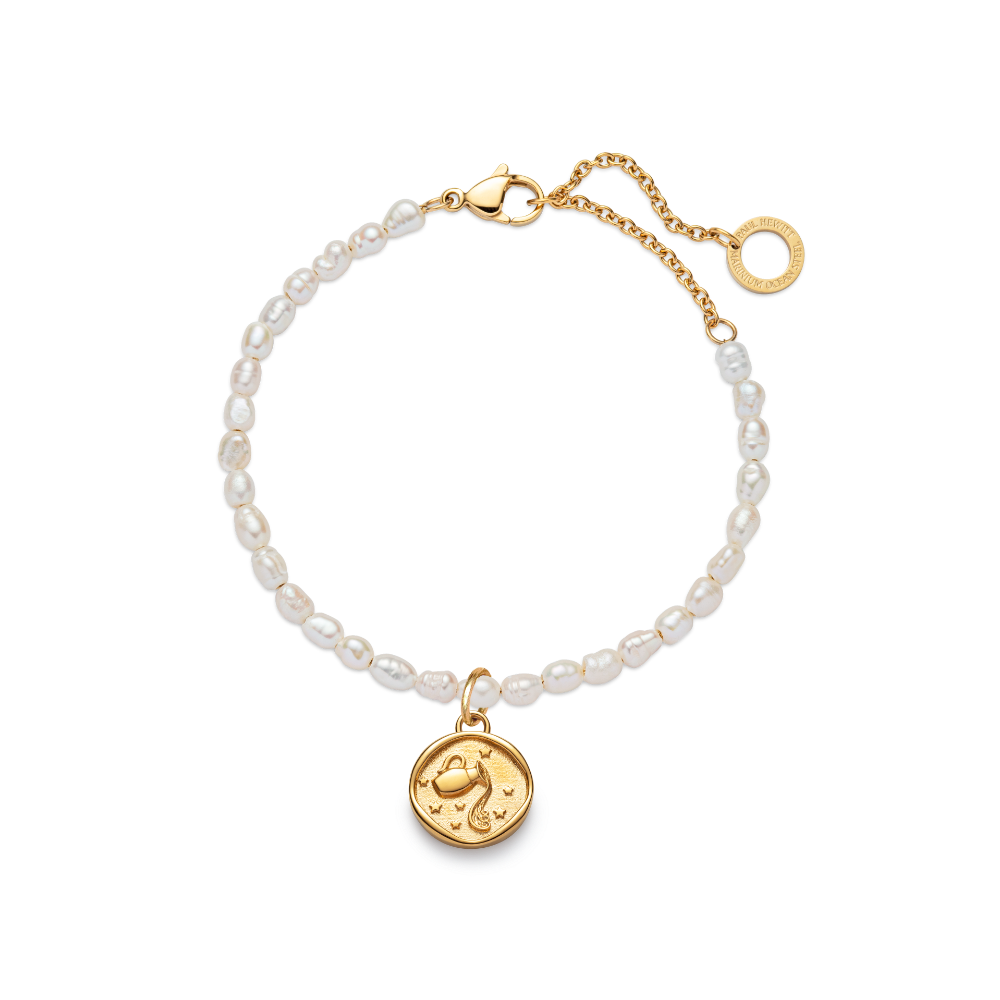 Set Aquarius Charm und Armkette Gold