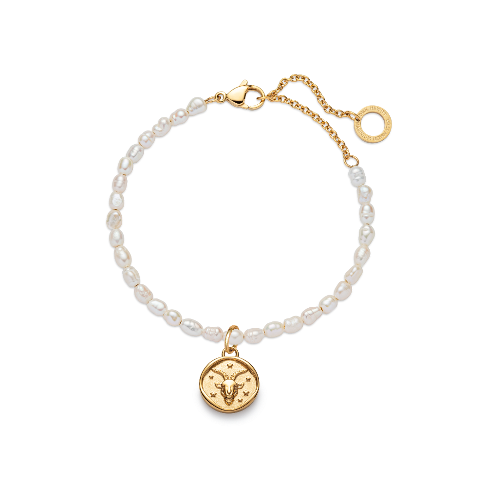 Set Capricorn Charm und Armkette Gold